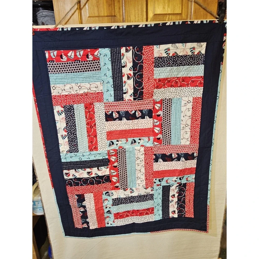 Nautical Quilt 34x44‎ Toddler/Crib Size  Classic Usa